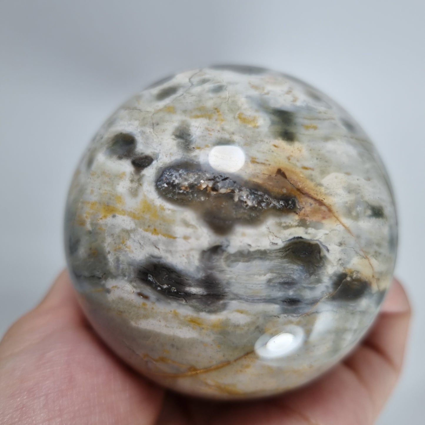 Ocean Jasper Polished Crystal Sphere (OJ3) 67mm