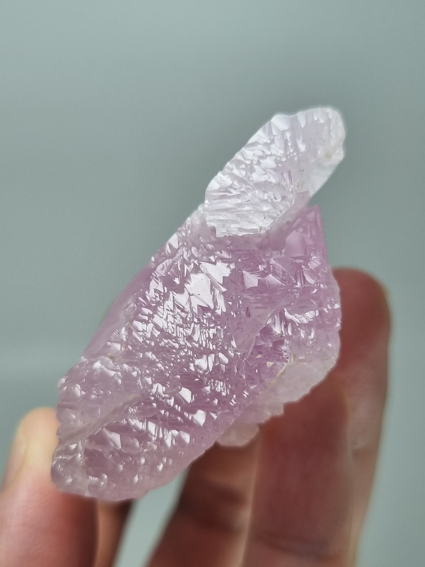 Large Terminated Natural Pink Kunzite Mineral Specimen with rider crystal