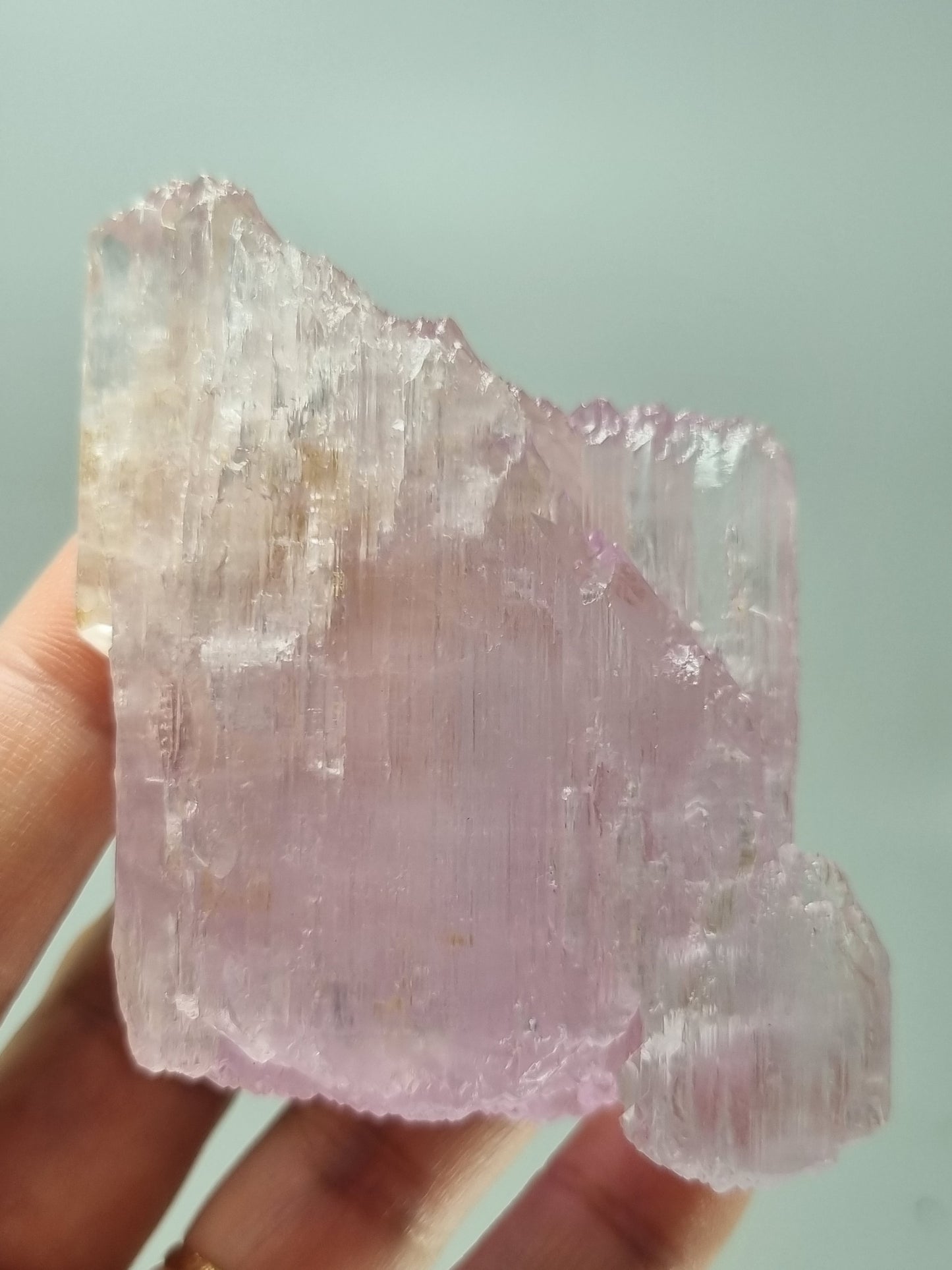 Large Terminated Natural Pink Kunzite Mineral Specimen with rider crystal
