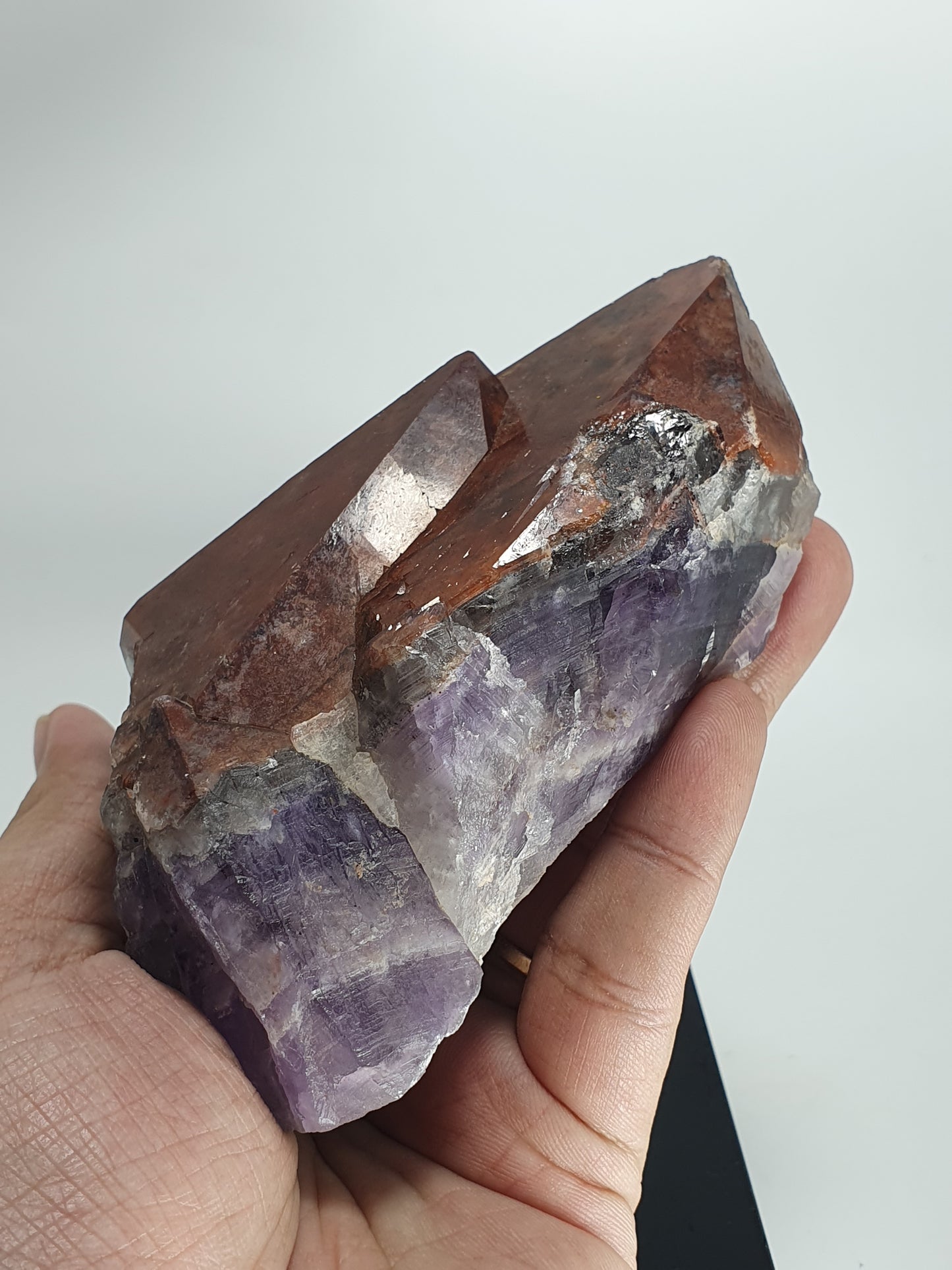 Large Red Cap Amethyst Auralite 23 w multiple Trigonic Record Keepers (#11)
