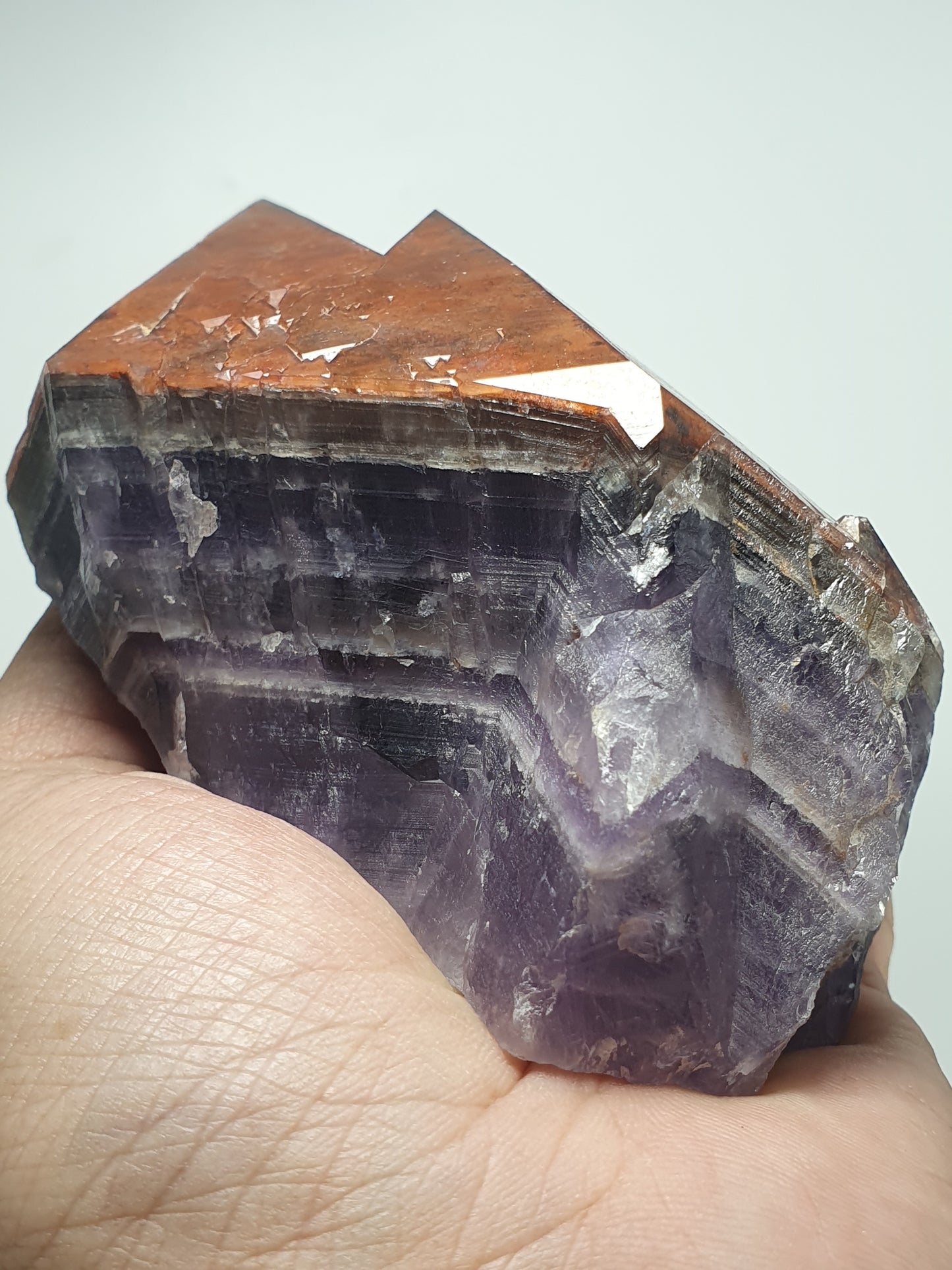 Large Red Cap Amethyst Auralite 23 w multiple Trigonic Record Keepers (#11)