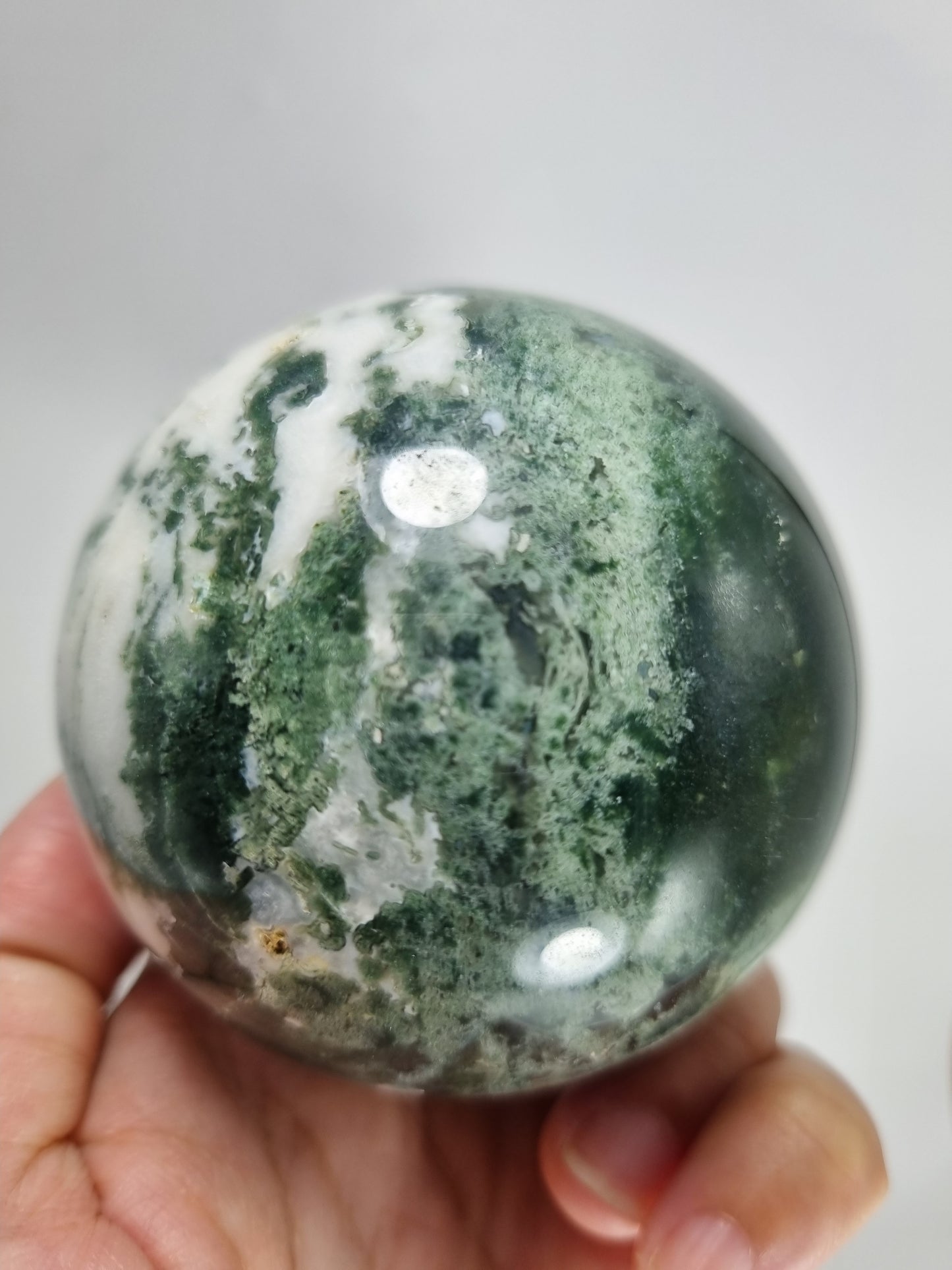 Moss Agate Polished Sphere
