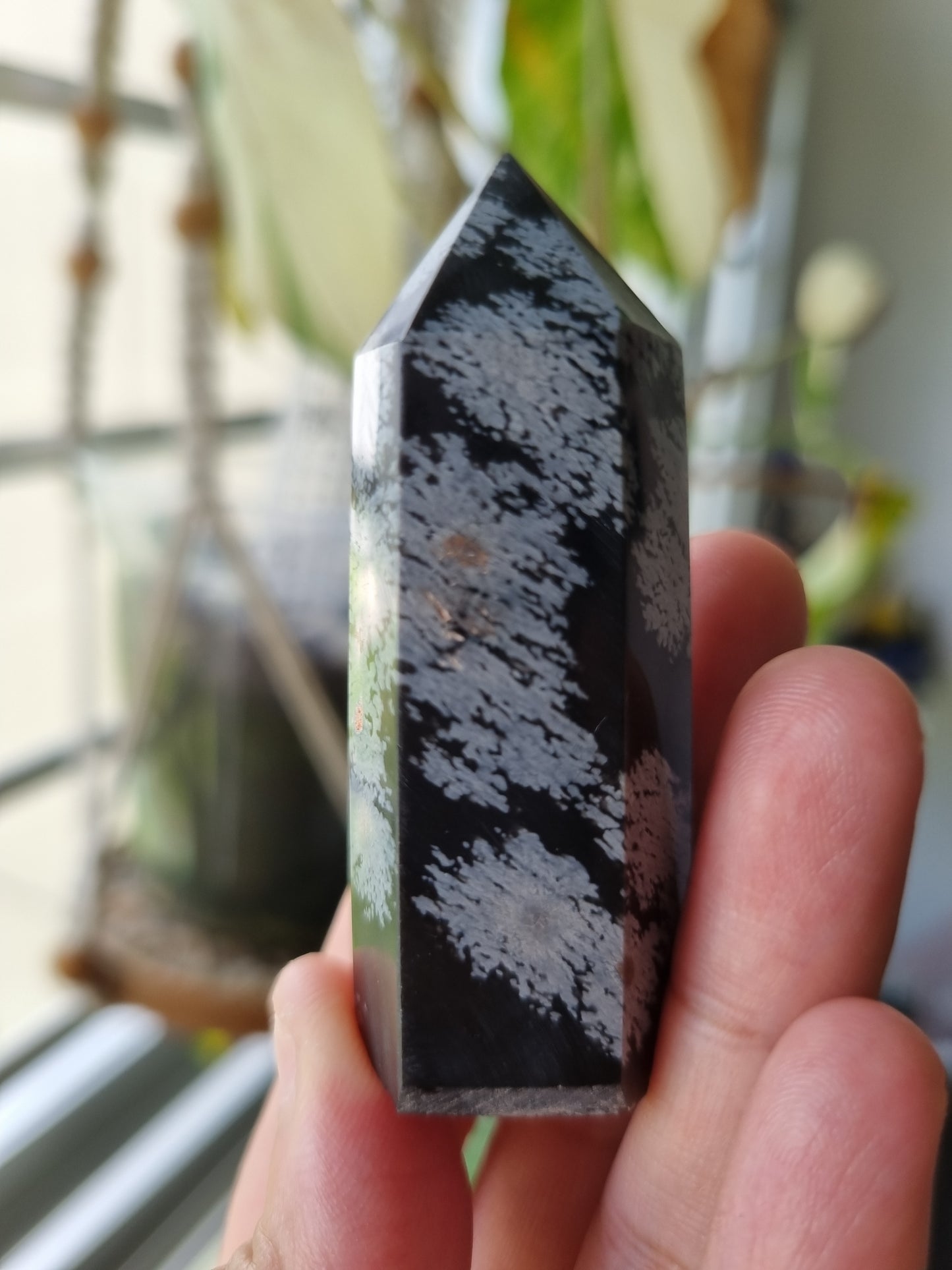 Snowflake Obsidian Polished Crystal Tower