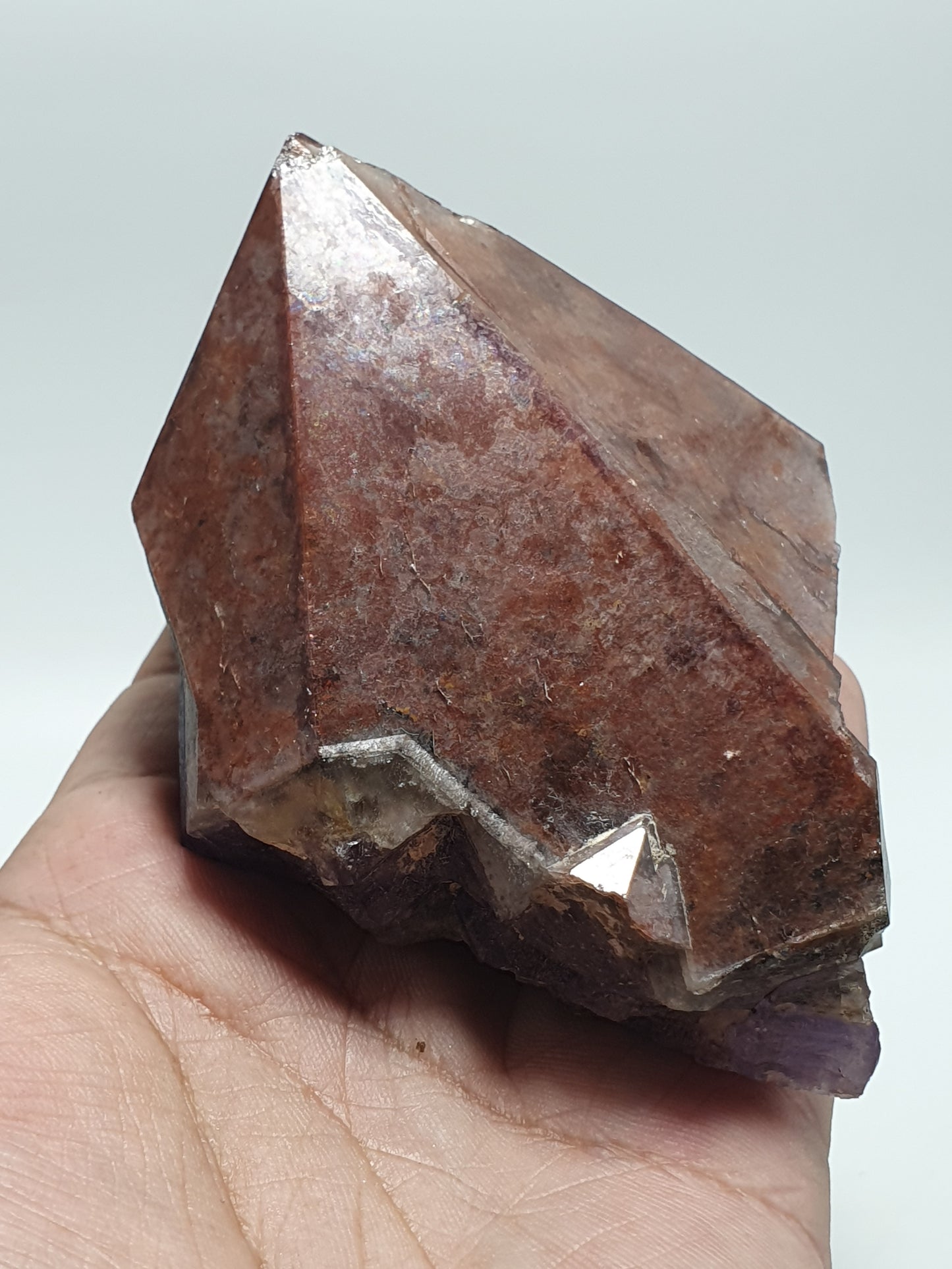 Red Cap Amethyst Auralite 23 w Trigonic Record Keeper and mini Rider crystal (#24)