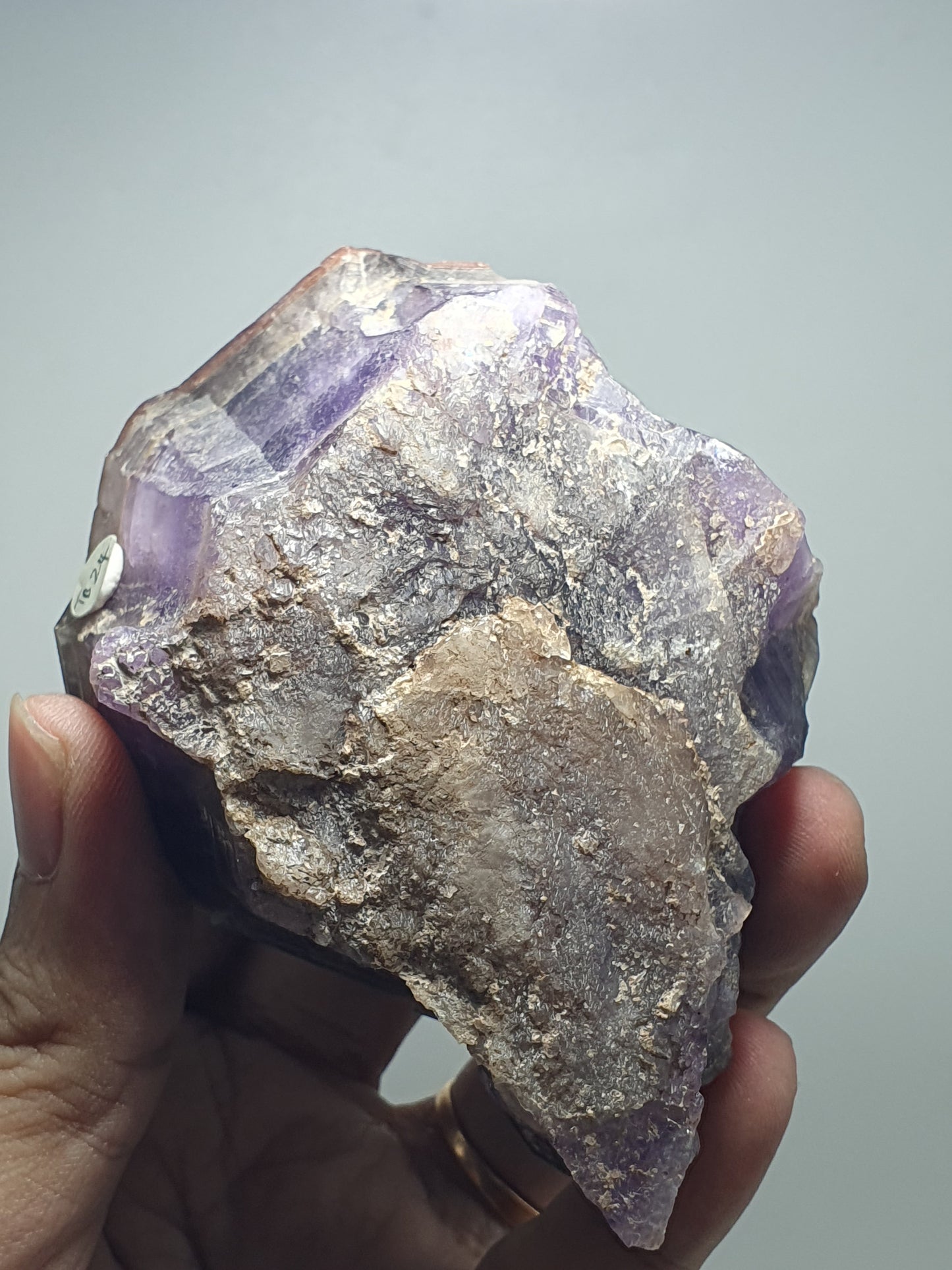 Red Cap Amethyst Auralite 23 w Trigonic Record Keeper and mini Rider crystal (#24)